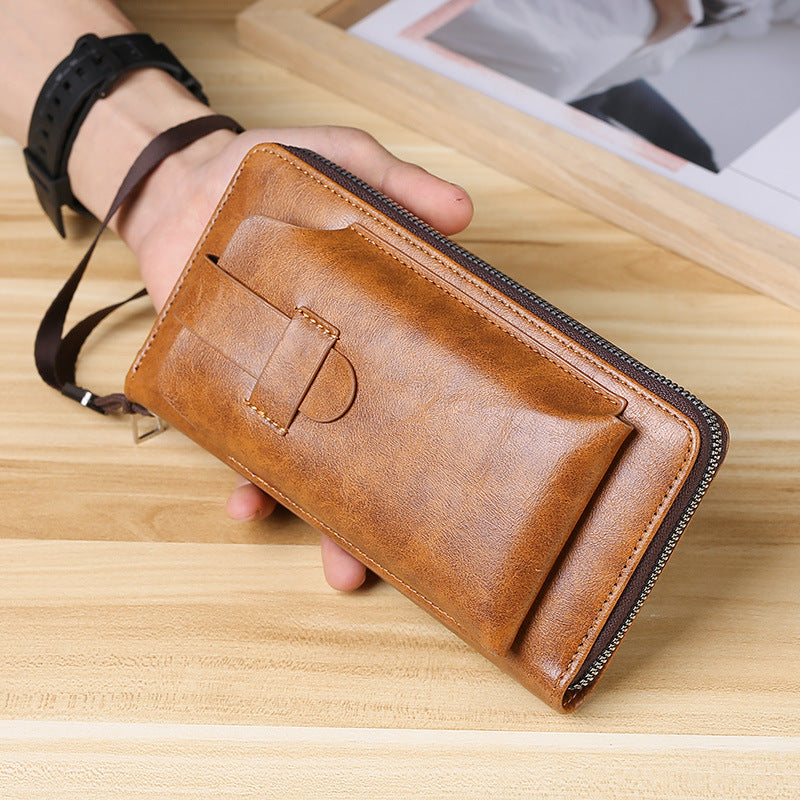 💼【Compra 1, llévate 1 gratis】Cartera multifuncional para hombre de cuero genuino hecha a mano de nuevo estilo