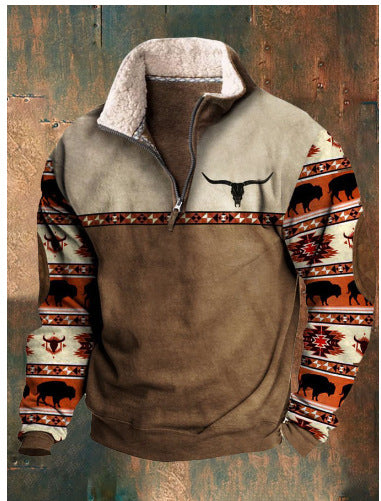 👕【35% ZNIŻKI】【S-4XL】2025 Jesienno-zimowy męski modny, ciepły sweter z długim rękawem i nadrukiem 3D