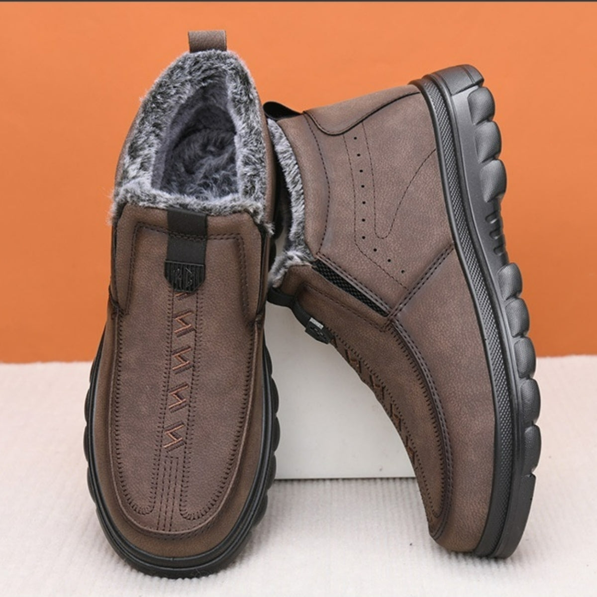 🔥【39-44】👞 Zapatos de invierno para hombre con forro cálido ✅ Antideslizantes, cómodos y fáciles de poner