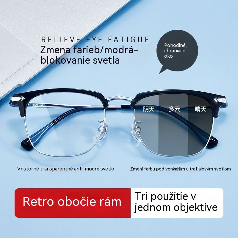 Inteligentné okuliare s automatickým zoomom proti modrému svetlu