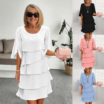 💃【S-3XL】🎁Elegantné vrstvené šaty s volánikovými rukávmi – bez námahy vytvorte štýlový vzhľad vhodný na všetky príležitosti💃