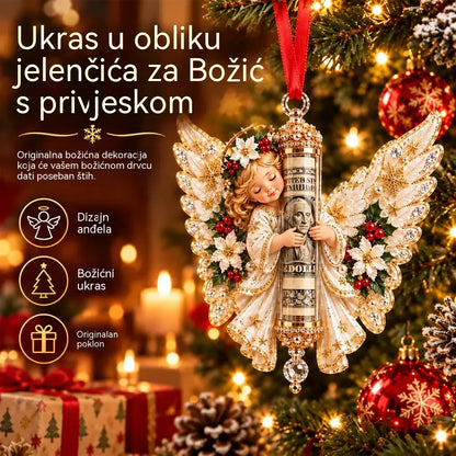 🎁 Set od 5 komada ✨ Božićni ukrasi s motivom anđela koji se mogu koristiti i kao spremnici za kovanice.