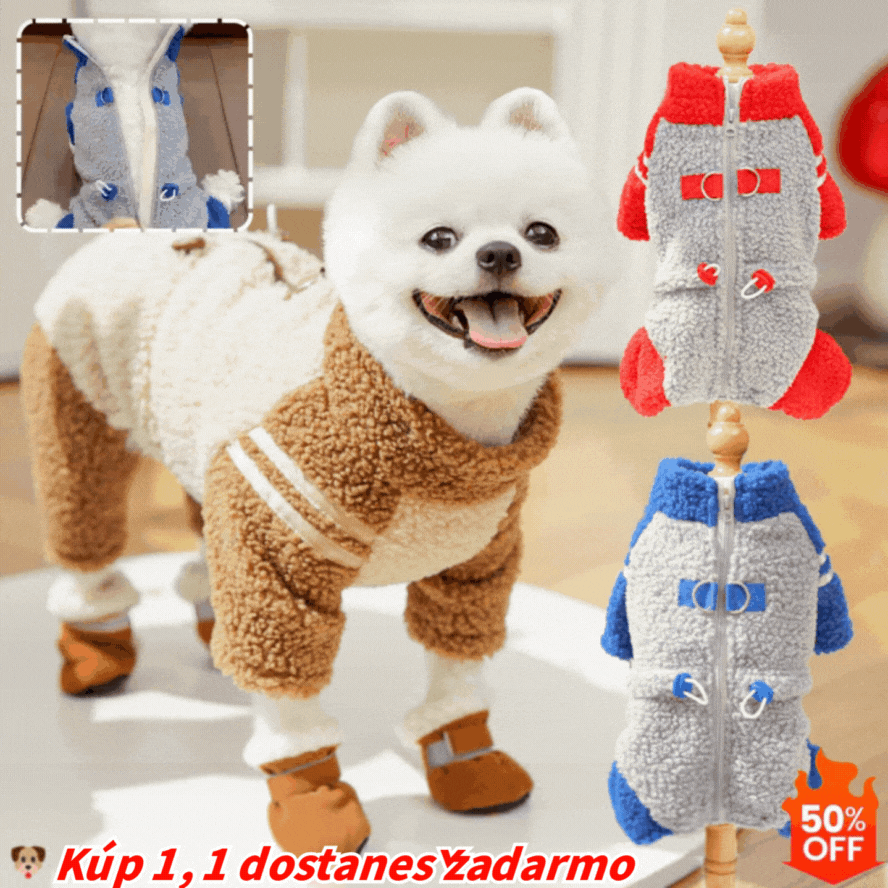 🎁【Horúci predaj-50% zľava】🐶 Super teplý zimný overal pre psov – hustý fleece, celotelová ochrana pred chladom a maximálne pohodlie na každej zimnej prechádzke