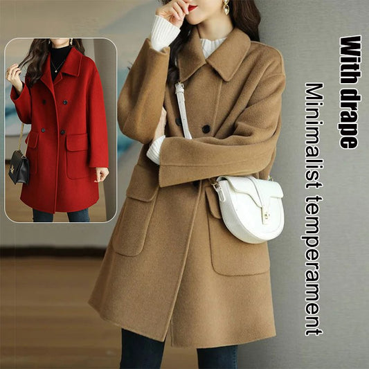 ✨🍂【Jesienna nowość🔥】【M-3XL】Nowy, modny i uniwersalny dwustronny płaszcz z kaszmiru i wełny