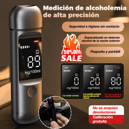 🍷 Medidor de alcohol portátil de alta precisión – Mide tu nivel antes de conducir