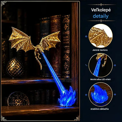 🐉🔥 3D LED svetlo s ohnivo chrliacim drakom | Fantasy žiariaca dekorácia na poličku