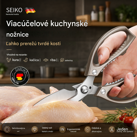 🔥Nové vylepšenie🍖 Multifunkčné, vysoko výkonné kuchynské nožnice - ergonomická protišmyková rukoväť pre bezpečné a pohodlné držanie. ✂️👨‍🍳