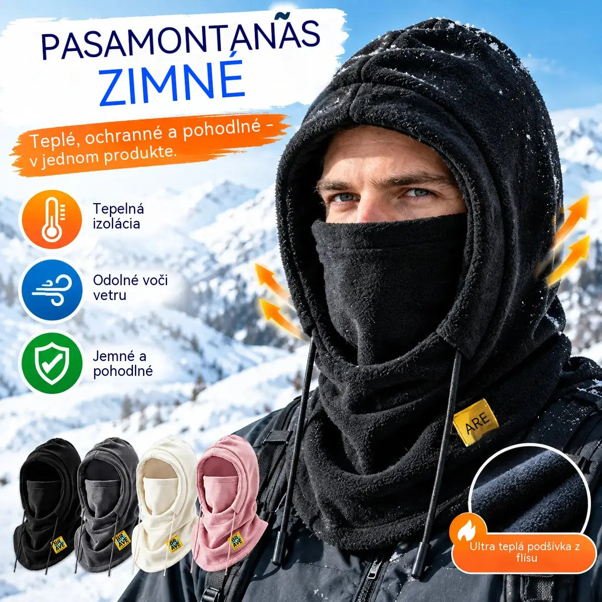 ❄️ Zateplená čiapka s flísovou podšívkou, ktorá poskytuje kompletnú ochranu a udrží vás v teple až do -20 °C. ⛷️ Ideálna na lyžovanie, jazdu na motorke a outdoorové aktivity.
