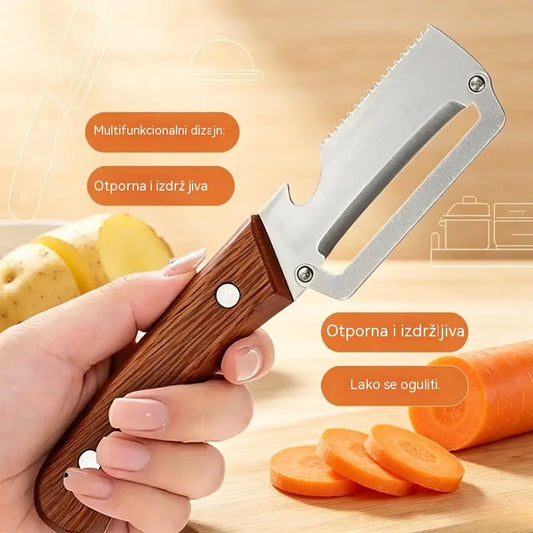 ✅Kupi 1 dobij 1 besplatno 🧅🔪 Višenamjenska kuhinjska gulilica 3 u 1: Gulite, režite i otvarajte boce! 🔥