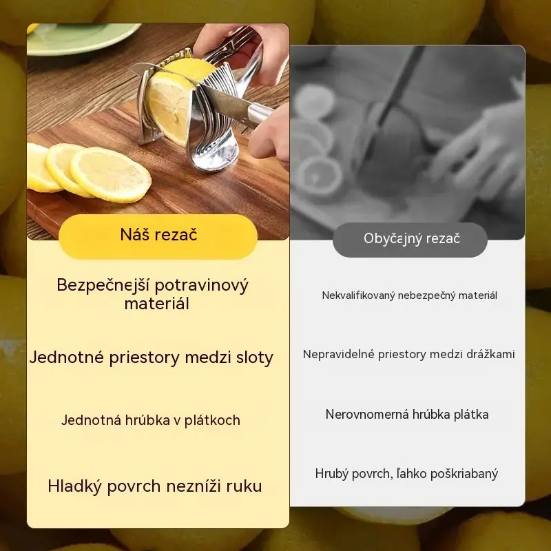🍅 Ručný kuchynský krájač z nehrdzavejúcej ocele | Pomôcka na rovnomerné krájanie paradajok, citrónov, cibule a ďalších potravín