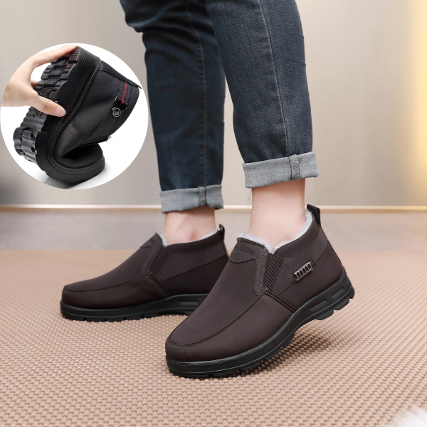 💥👞【39-47】Botas de invierno para hombre con forro de felpa - Mantente cálido, cómodo y elegante durante los días fríos!
