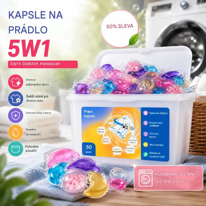 ✨👚 [30 kusov] ✨ Extra veľké balenie: 6 voňavých pracích kapsúl v 1 – odstraňovanie škvŕn a dlhotrvajúca vôňa