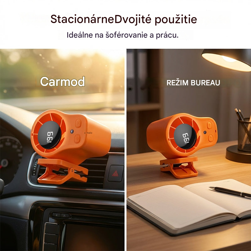 ❄️💨Super výkonný prenosný ventilátor do auta – silný prúd vzduchu a až 6 hodín prevádzky, chladný vzduch kedykoľvek a kdekoľvek🚗