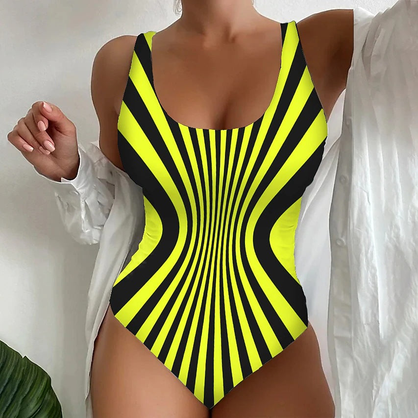 🩱Oferta por tiempo limitado [😍S~6XL] Bañador de una pieza con rayas sexy – transpirable, de secado rápido, que combina estilo y comodidad.