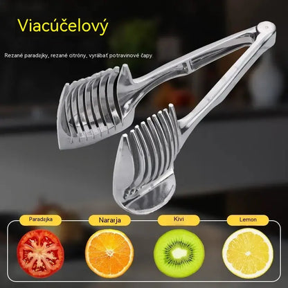 🍅 Ručný kuchynský krájač z nehrdzavejúcej ocele | Pomôcka na rovnomerné krájanie paradajok, citrónov, cibule a ďalších potravín