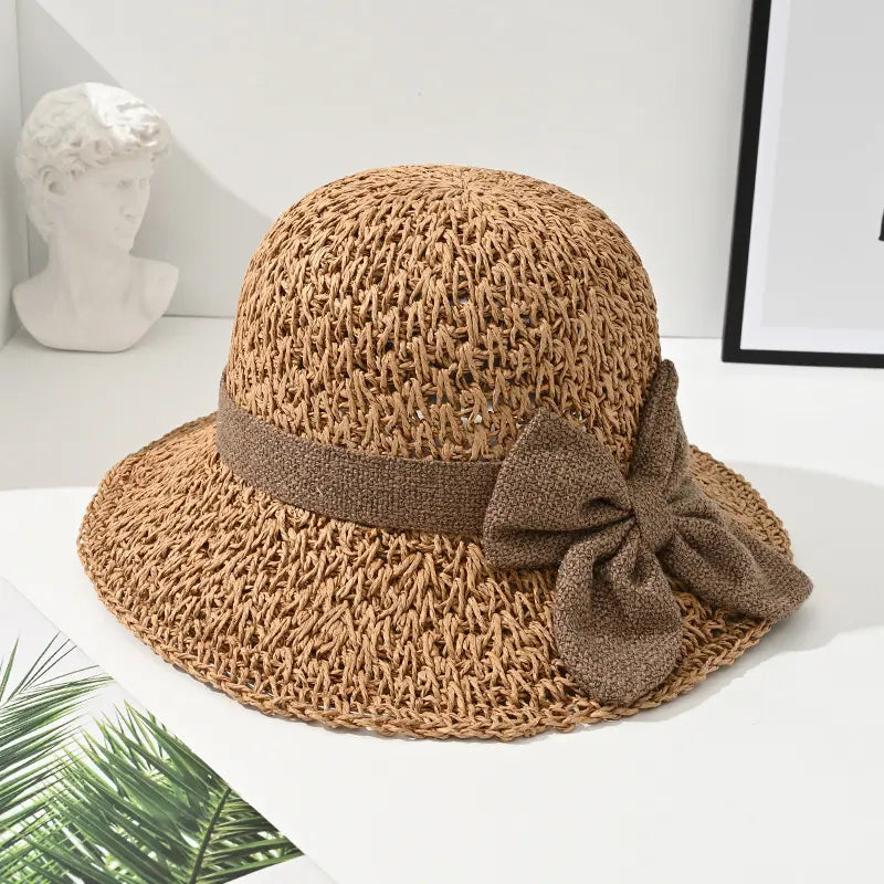 ☀️🎀Elegantný francúzsky klobúk s mašľou: ochrana pred slnkom a tieň.