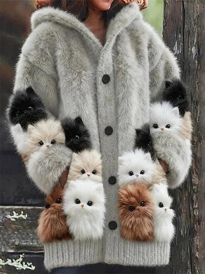 💥🌺【Vruća prodaja】🎀【S-5XL】Plišani kaput s kapuljačom i flis podstavom – Savršena kombinacija topline, udobnosti i stila za hladne zimske dane