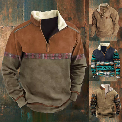 👕【35% ОТСТЪПКА】【S-4XL】2025 Есенно-зимен мъжки моден, топъл пуловер с дълъг ръкав и 3D щампа