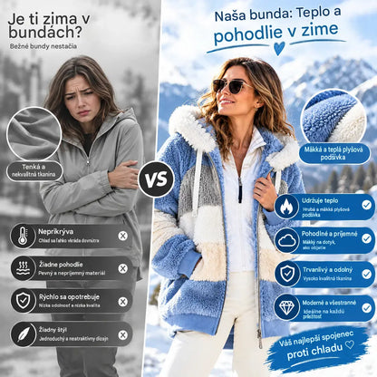 ☃️Limitovaná ponuka, zľava 35%❄️【S-5XL】Nová dámska zimná bunda 2025, hrubá s plyšovými pruhmi