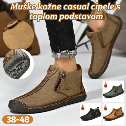 👞💥【38-48】Novost Zima 2026: Muške Martens čizme s podlogom od krzna i patentnim zatvaračem – Toplo, udobno i moderno za zimske dane!