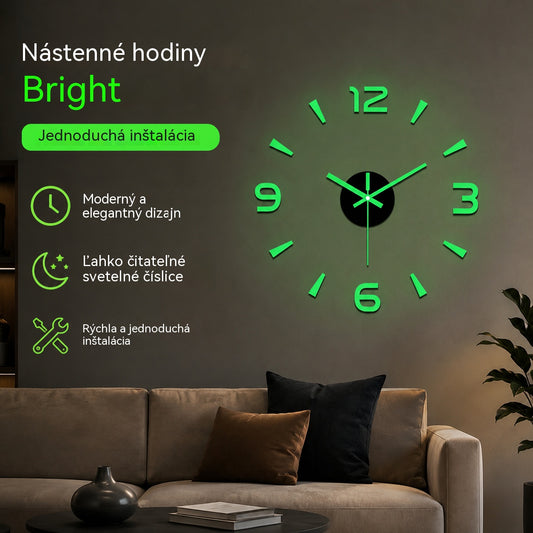 🕑✨3D podsvietené akrylové nástenné hodiny - nie je potrebné vŕtanie (vyžaduje sa vlastná montáž)