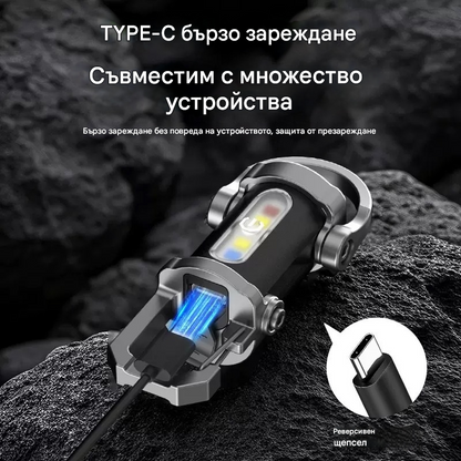 【Купи 1, вземи 1】🔥Супер изгодна оферта🔥Мини LED фенерче за ключове, много ярко и водоустойчиво, с мощност 1200 лумена