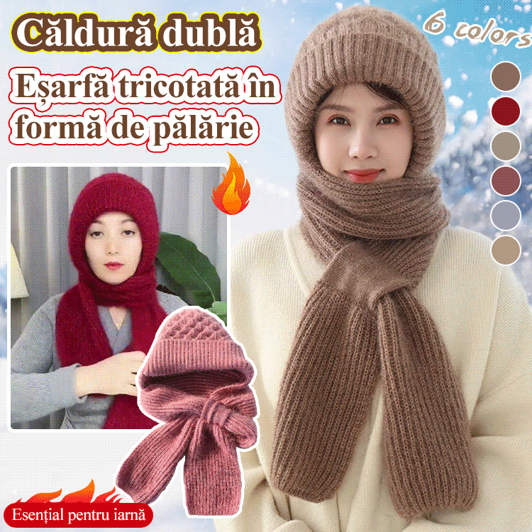 🔥50% ОТСТЪПКА🔥【Шапка + Шал】🐏 Висококачествена, приятна на допир, мека и ветроустойчива качулка и шал с вградена защита за ушите