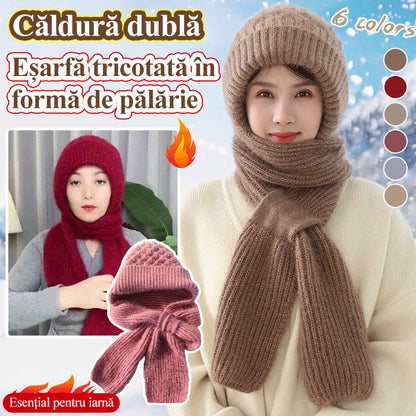 🔥50% ОТСТЪПКА🔥【Шапка + Шал】🐏 Висококачествена, приятна на допир, мека и ветроустойчива качулка и шал с вградена защита за ушите