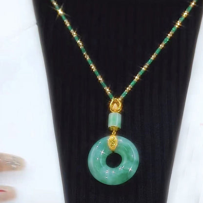 🔥Най-продаван артикул 2025🔥 Елегантно колие с катарама от нефрит Хетиан – Привлечи хармония, щастие и мир