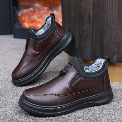 💥👞【39-44】Botas de invierno para hombre de terciopelo con algodón grueso – Calzado cálido y cómodo para el invierno, de excelente calidad, antideslizante e impermeable, perfectas para los días fríos.