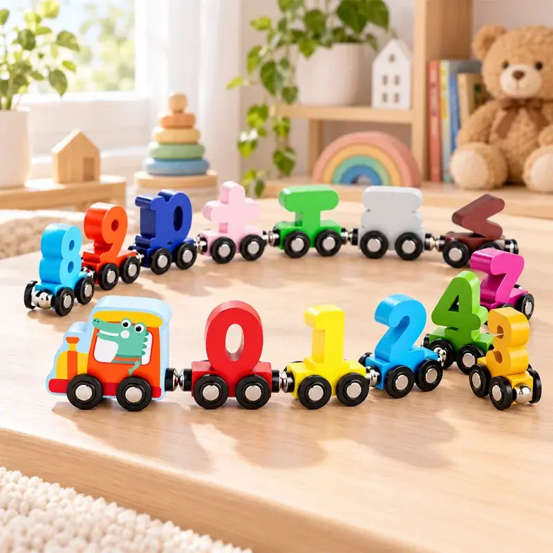 🔥Compra 1 y llévate 1 gratis🔥【2 artículos】🚂 Tren Magnético de Números para Niños | Juguete Educativo de Construcción para Aprender Jugando