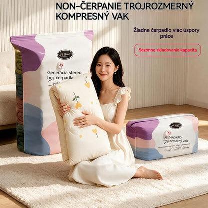 🧳 5 kusov len za 25 € 💨 Veľké, flexibilné vákuové úložné vrecká: Nie je potrebné žiadne vzduchové čerpadlo, nepriepustné, ideálne na úsporu miesta v kufri a doma ✈️
