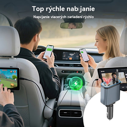 ⚡【50% zľava】✨ Ultrarýchla nabíjačka do auta: dva zasúvateľné porty USB-C s ambientným osvetlením Starlight a inteligentnou bezpečnostnou ochranou 🚗💫