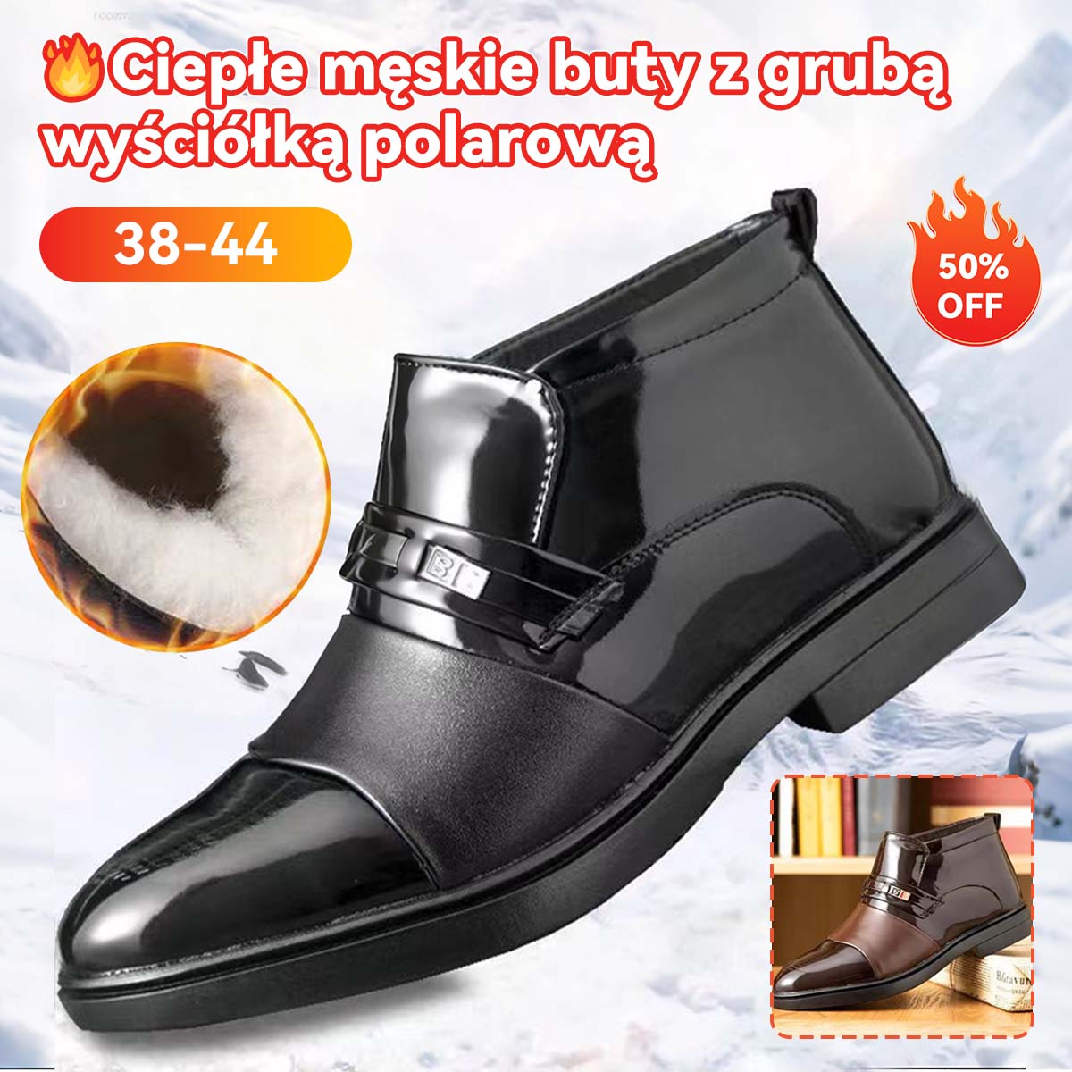 👞🌞【Zimowa Wyprzedaż】【38-44】Eleganckie Męskie Buty Skórzane z Ciepłą Wyściółką - Wygoda, Styl i Ochrona Przed Zimnem na Każdą Okazję!