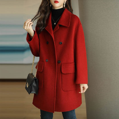 ✨🍂【Jesienna nowość🔥】【M-3XL】Nowy, modny i uniwersalny dwustronny płaszcz z kaszmiru i wełny