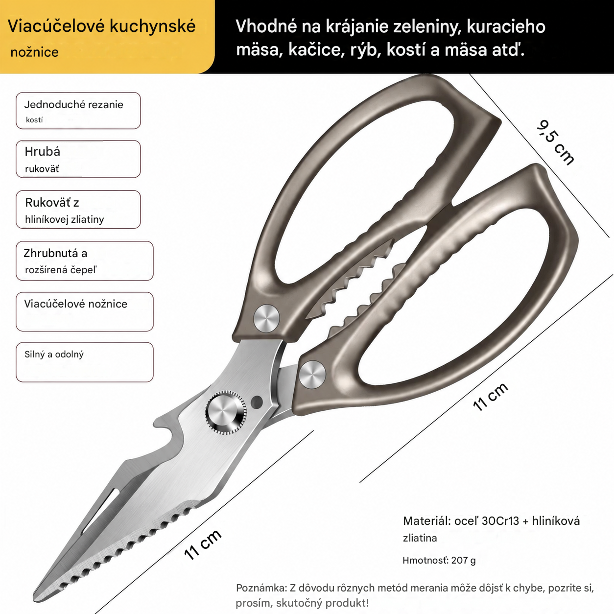 🔥Nové vylepšenie🍖 Multifunkčné, vysoko výkonné kuchynské nožnice - ergonomická protišmyková rukoväť pre bezpečné a pohodlné držanie. ✂️👨‍🍳