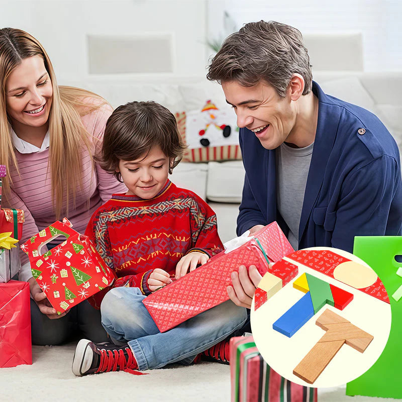 🧩【Купете 1, вземете 1 безплатно】🎉 Многофункционален Т-образен пъзел танграм – Забавление и развитие на логическо мислене за всички възрасти! (2 артикула)🧠✨