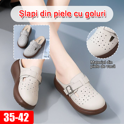 ✨【35-40】Nové ručne vyrobené dámske kožené sandále s hrubou podrážkou, mäkká podrážka, nespôsobujú únavu pri chôdzi