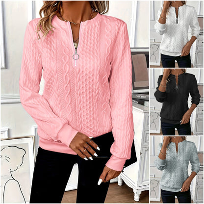 🔥【Kup 1, a dostaniesz 1】🎀🎀【Sprzedaje się jak ciepłe bułeczki】🌸🌸🌸 2025 Casual pikowana bluza na zamek dla europejskich i amerykańskich kobiet.
