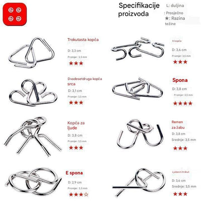 🎁💫【Najprodavaniji - 50% popusta】💥【Cijena 9.3 EUR po komadu】Nova kreativna metalna slagalica, razvija razmišljanje i povećava strpljenje, pogodna za sve