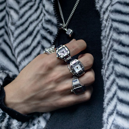 🎁【50% zľava】💍 Elegantný prsteň s mini hodinkami: praktický a elegantný doplnok, kreatívny a štýlový darček, štýlový doplnok pre ženy aj mužov