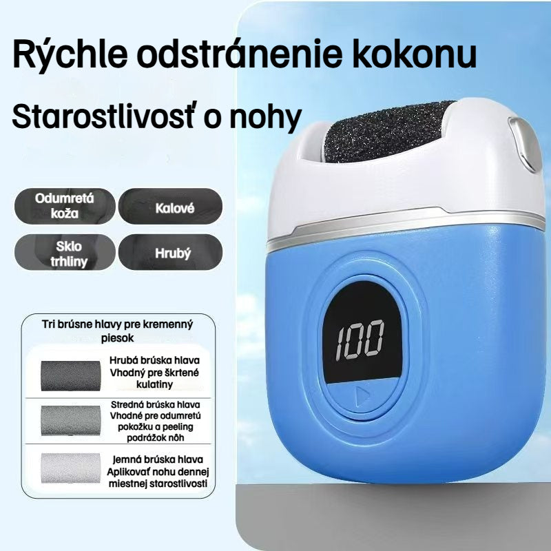 ✨【Kúp 1, získaj 1 zadarmo】🔥【Jeden kus len za 13 €】🦶 Elektrický odstraňovač mozoľov a odumretej kože – výkonný motor, 3 výmenné hlavice a LED displej pre hladké a zdravé päty doma! (2 položky)