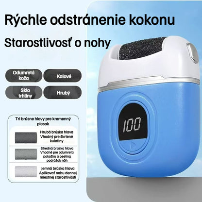 ✨【Kúp 1, získaj 1 zadarmo】🔥【Jeden kus len za 13 €】🦶 Elektrický odstraňovač mozoľov a odumretej kože – výkonný motor, 3 výmenné hlavice a LED displej pre hladké a zdravé päty doma! (2 položky)