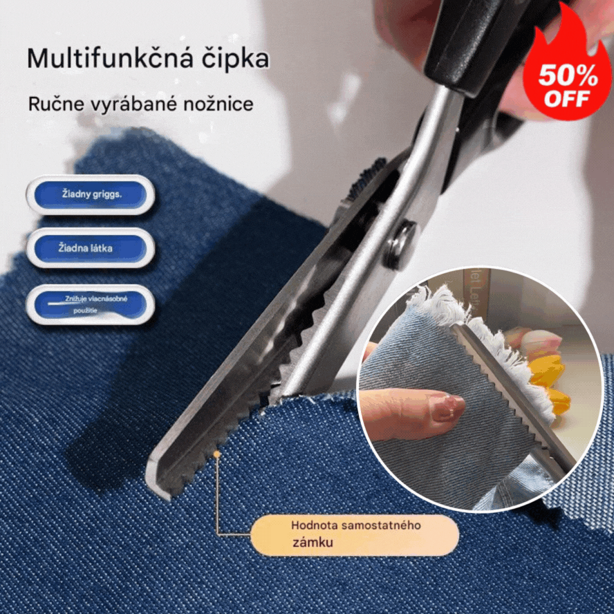 2 kusy za 22 eur🔥Kúpte 1 a druhý získate zadarmo✂️ Profesionálne cikcakovacie nožnice – ostré nožnice na látku so zúbkovaným ostrím
