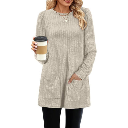 🌸💟【Časovo obmedzená zľava】🔥【M-5XL】Nové jesenné/zimné tričko s okrúhlym výstrihom