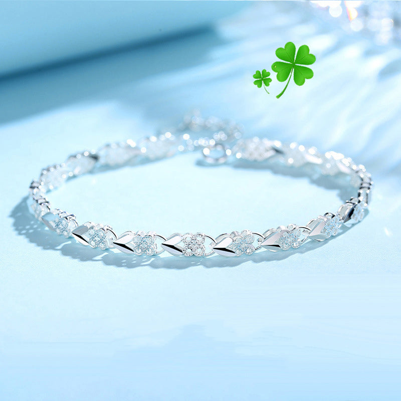 😀👉【Kúp jeden, druhý dostaneš zadarmo】💖🍀Páči sa mi nový módny dámsky náramok zo striebra 925 so štvorlístkom