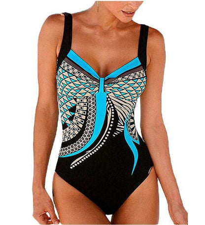 🩱🏊‍♀️2025 nový retro jednodielny plavkový kostým s potlačou【S-3XL】