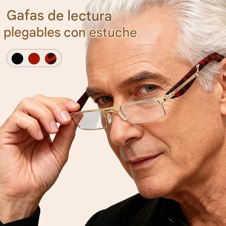 👓【50% de descuento】🔥 Gafas plegables para lectura para personas de mediana edad y mayores, con protección contra la luz azul, estuche compacto y lentes de alta calidad.