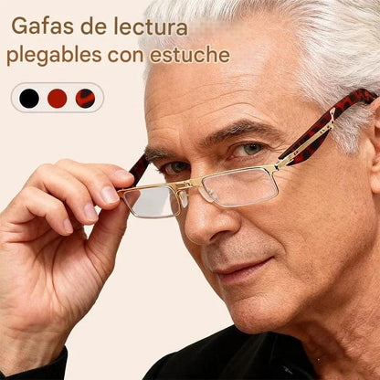 👓【50% de descuento】🔥 Gafas plegables para lectura para personas de mediana edad y mayores, con protección contra la luz azul, estuche compacto y lentes de alta calidad.