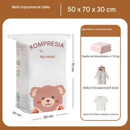 🧳【5-dielna sada】Stlačiteľné vákuové vrecká na úsporu miesta v kufri aj doma